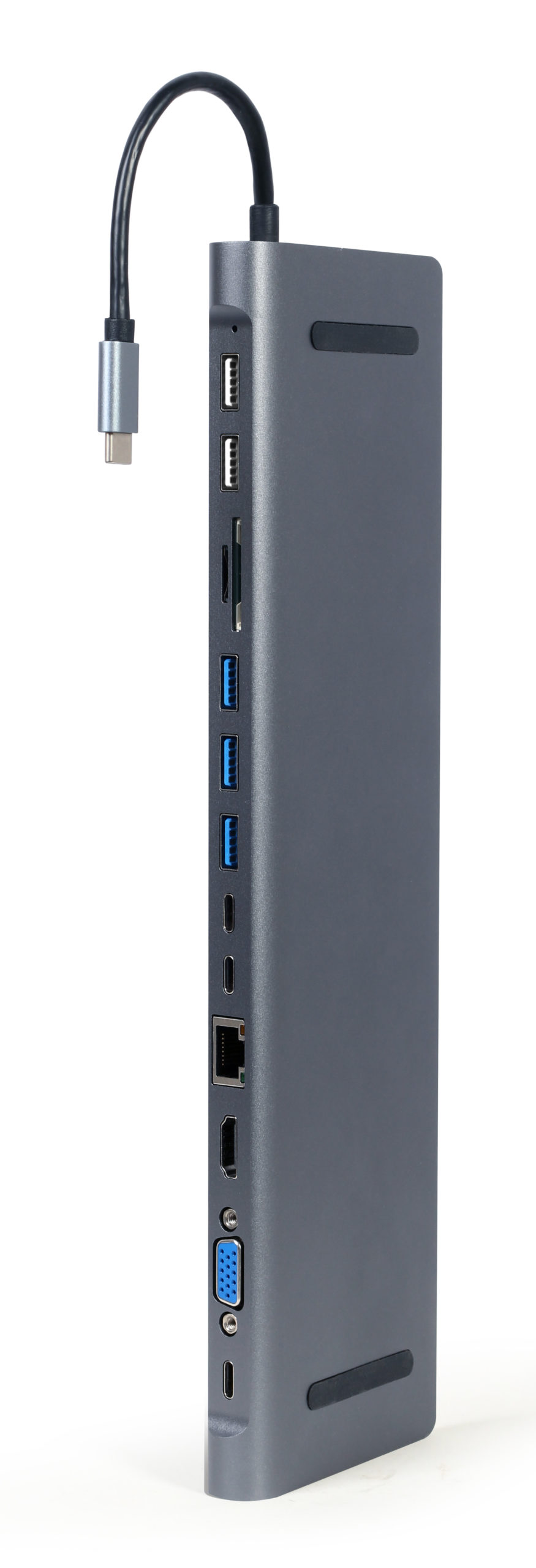 Station accueil USB Type C : 3xUSB 3.0 2xUSB 2- HDMI 4K - VGA - USB C 60W -  RJ45 - Trademos